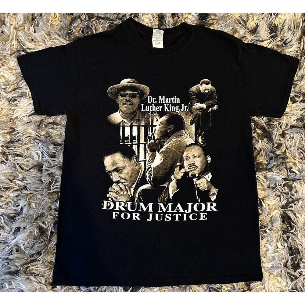 Dr Martin Luther King MLK Rap Tee Style Black T Shirt Size Adult Medium M BHM